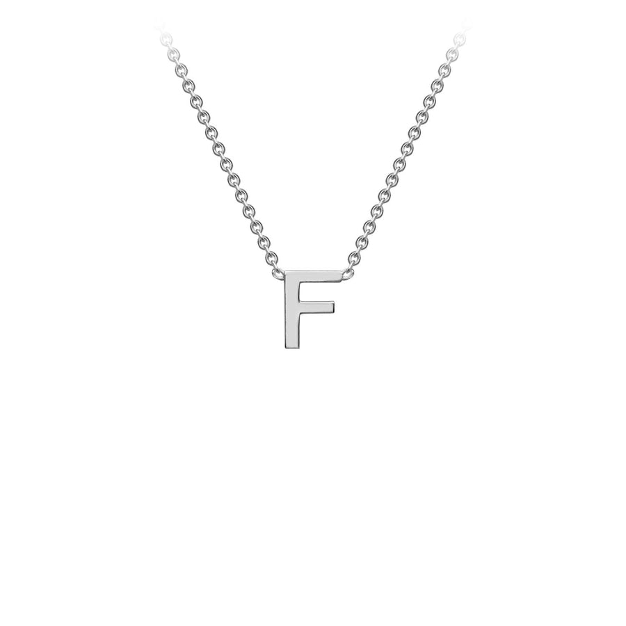 9K White Gold 'F' Initial Adjustable Necklace 38cm/43cm | The Jewellery Boutique Australia