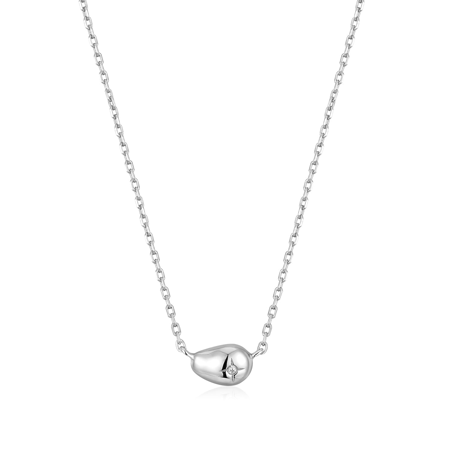 Ania Haie Silver Pebble Sparkle Chain Bracelet