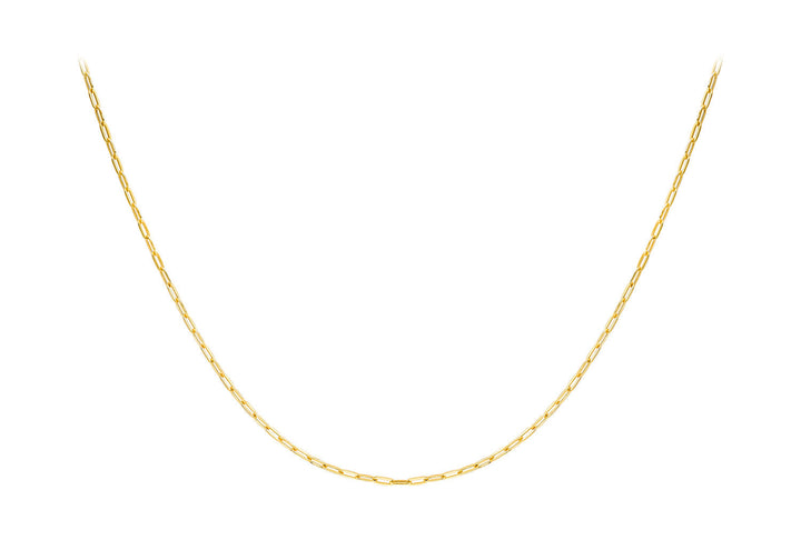9K Yellow Gold Paper Chain Necklace 50 cm