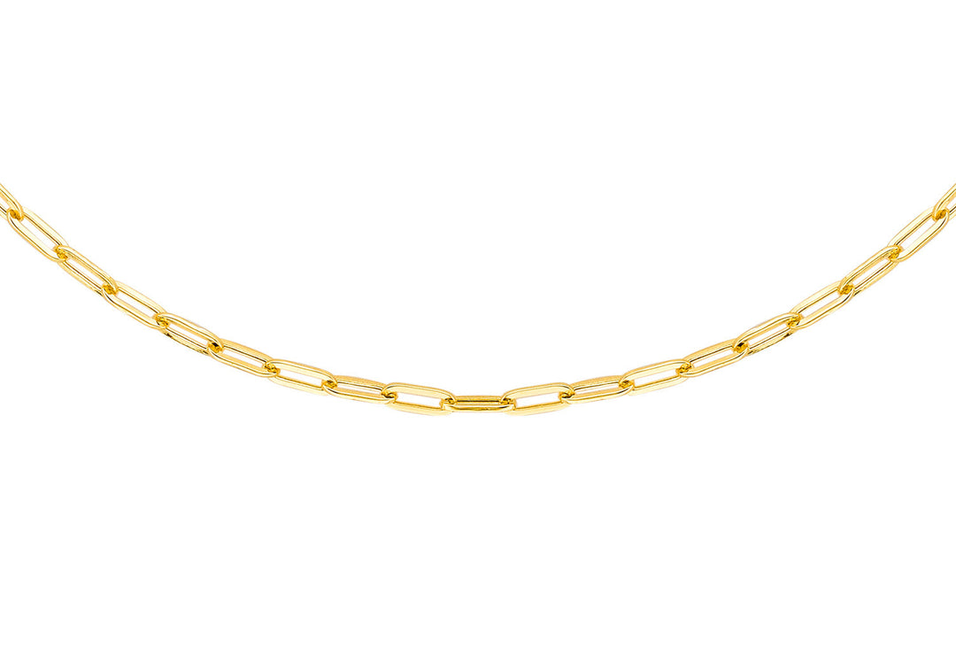 9K Yellow Gold Paper Chain Necklace 50 cm
