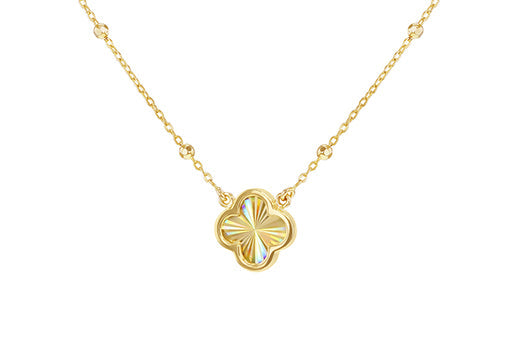9K Yellow Gold Rainbow Petal Necklace 40-45cm - B & S Lyncris Jewellers