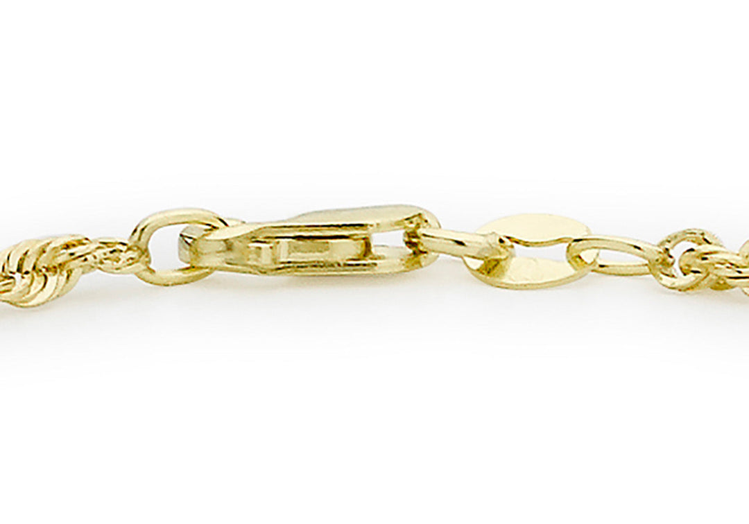 9K Yellow Gold Hollow Twist Bracelet 18 cm