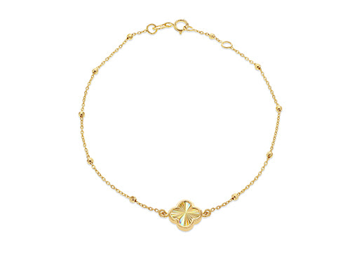 9K Yellow Gold Rainbow Petal Bracelet 17.8-19cm - B & S Lyncris Jewellers