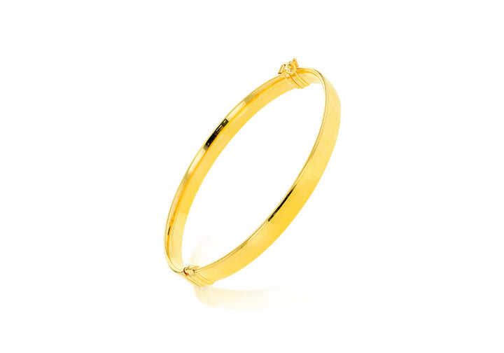 9K Yellow Gold Polished Hinged Bangle 60 mm