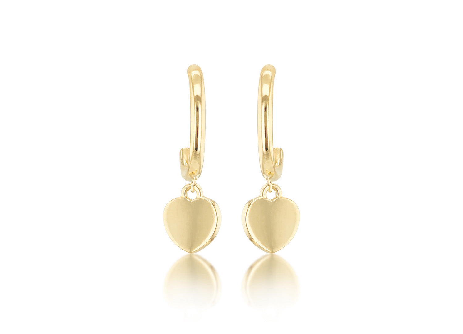 9K Yellow Gold Heart Drop Earring - B & S Lyncris Jewellers