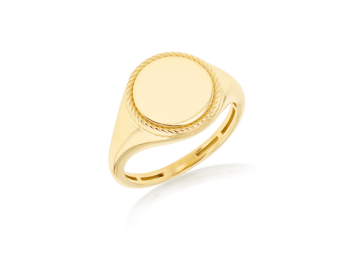 9K Yellow Gold Round Rope Signet Ring - B & S Lyncris Jewellers