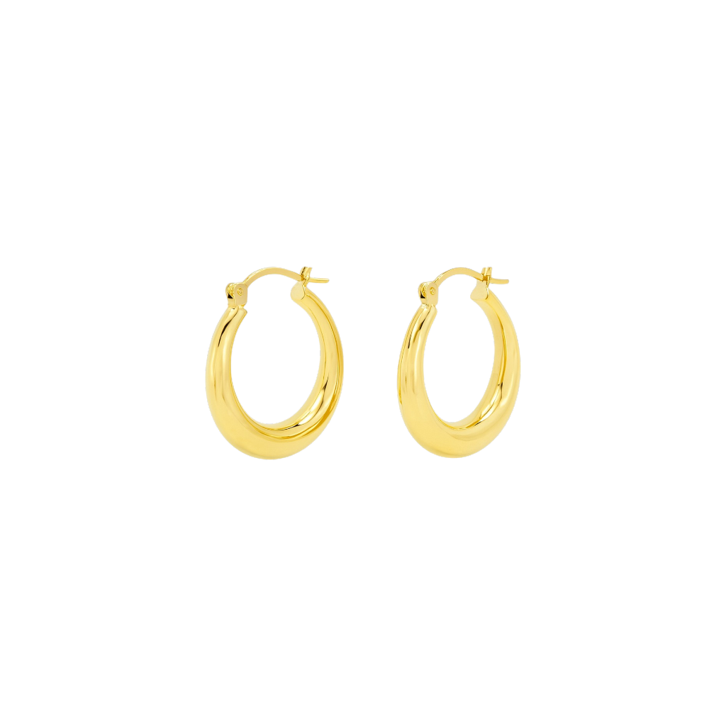 9ct Yellow Gold Graduated Hoop Earrings