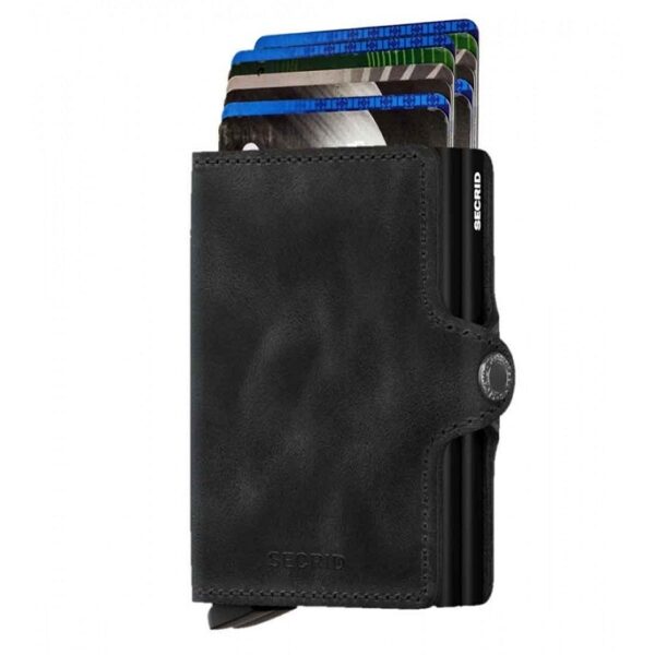 SECRID Twinwallet Vintage Black RFID Wallet SC2983