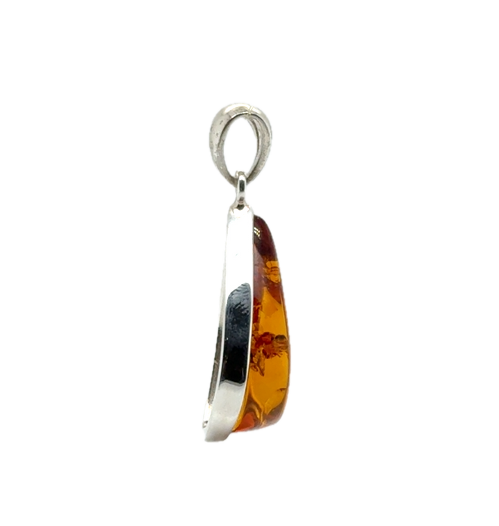 Sterling Silver Baltic Amber Drop Pendant