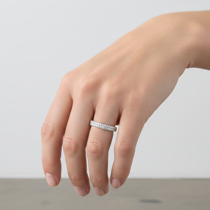 18ct White Gold Double Row Diamond Ring