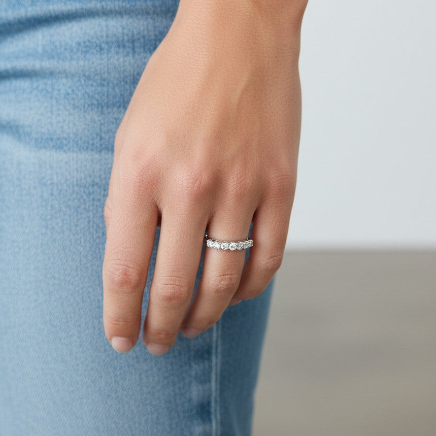 18ct White Gold Half Eternity Diamond Ring