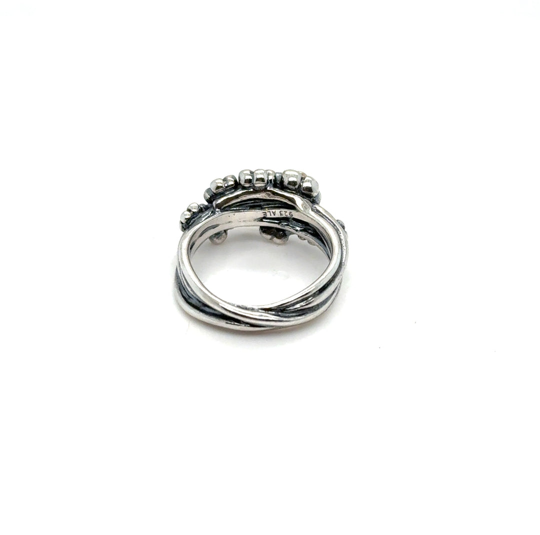 Pandora Diamond Flower Ring Silver and Gold