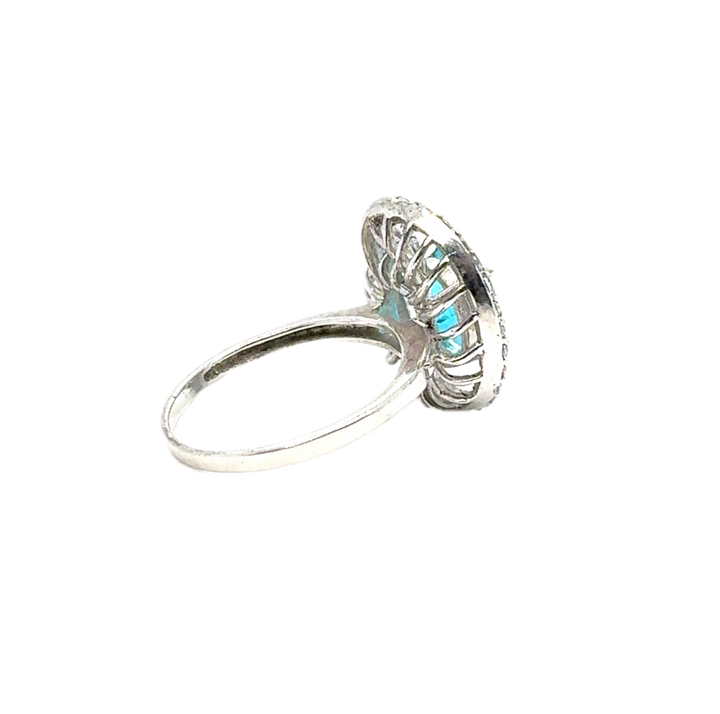 Sterling Silver Blue Stone Fancy Ring