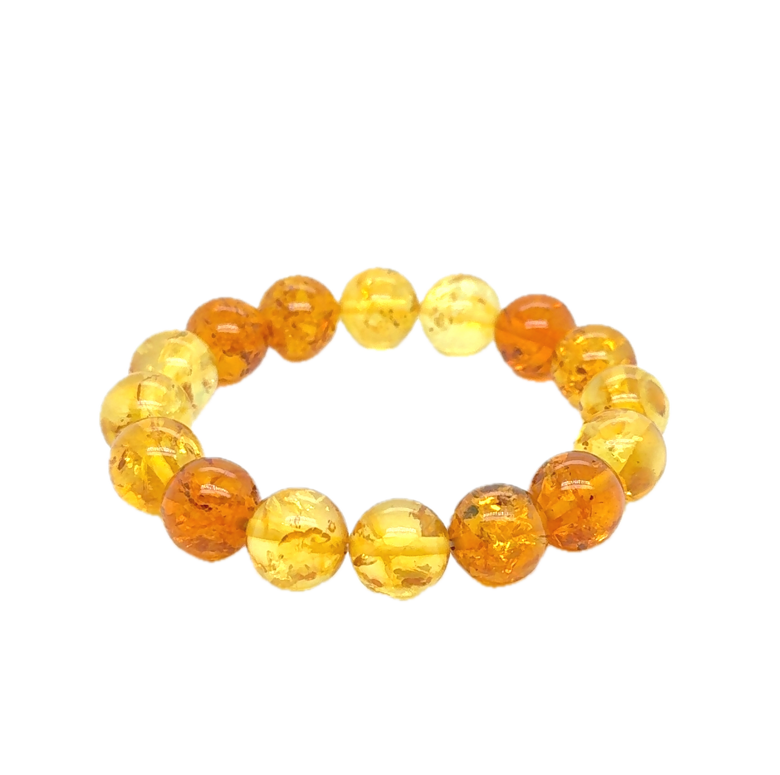 Multi-Coloured Baltic Amber Ball Bracelet LJ9718 - B & S Lyncris Jewellers