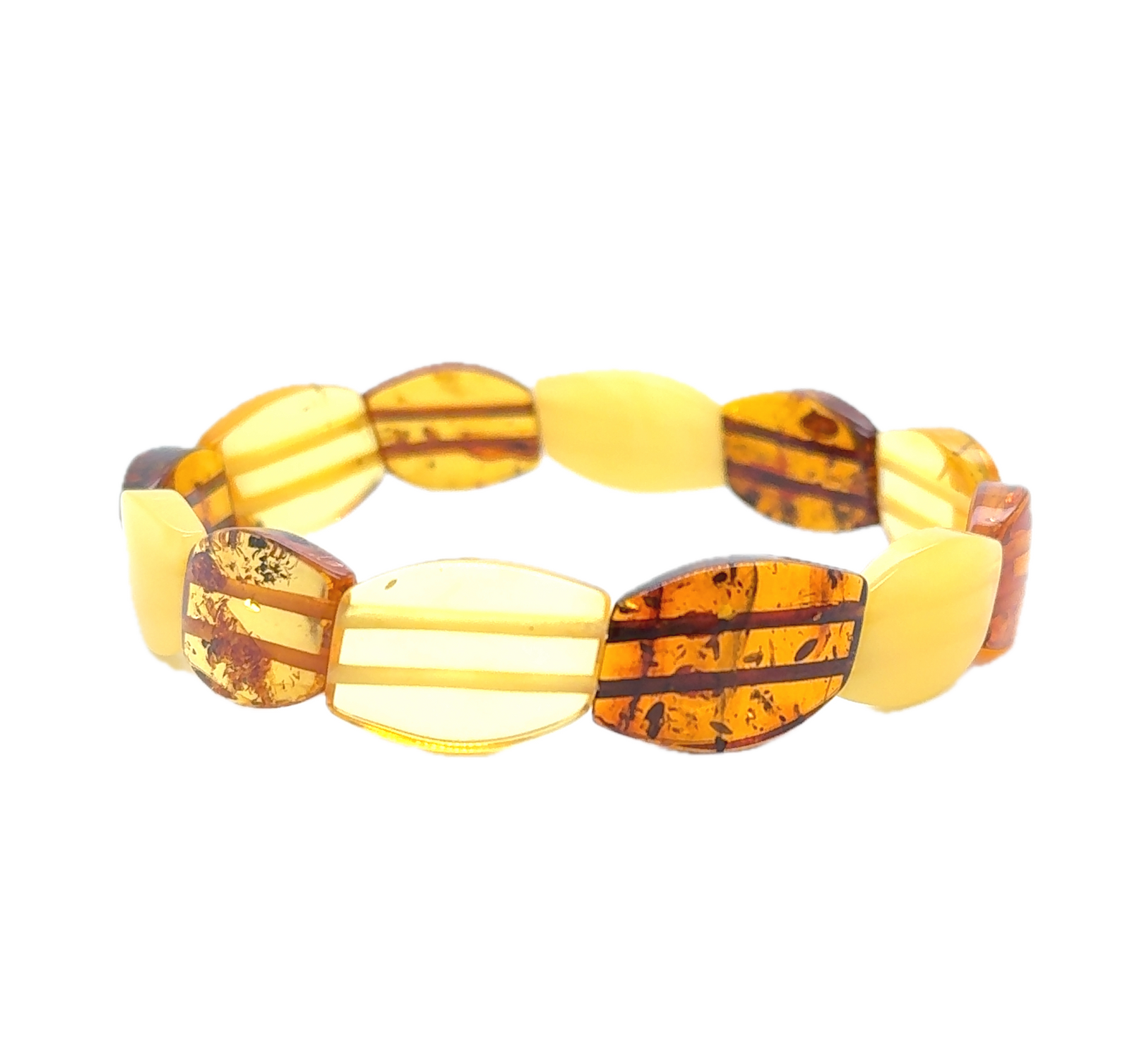 Multi-Coloured Baltic Amber Bracelet LJ9713 - B & S Lyncris Jewellers