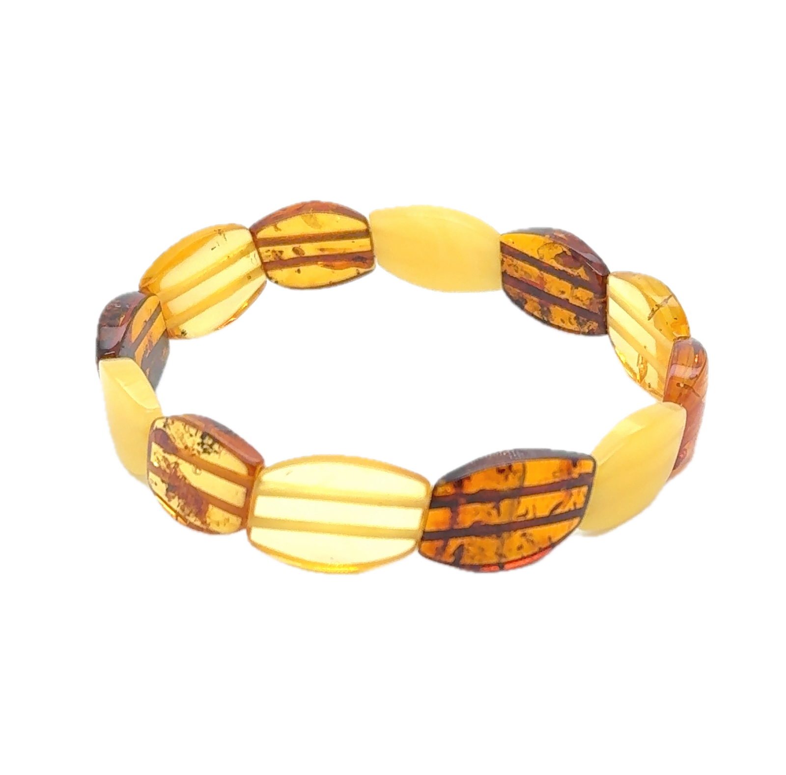 Multi-Coloured Baltic Amber Bracelet LJ9713 - B & S Lyncris Jewellers