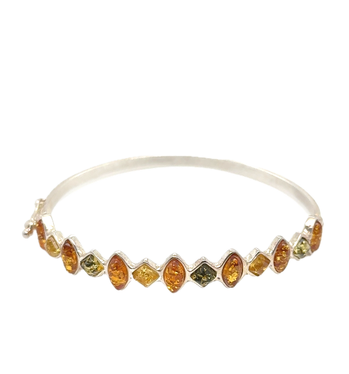 Sterling Silver Baltic Amber Bangle Bracelet