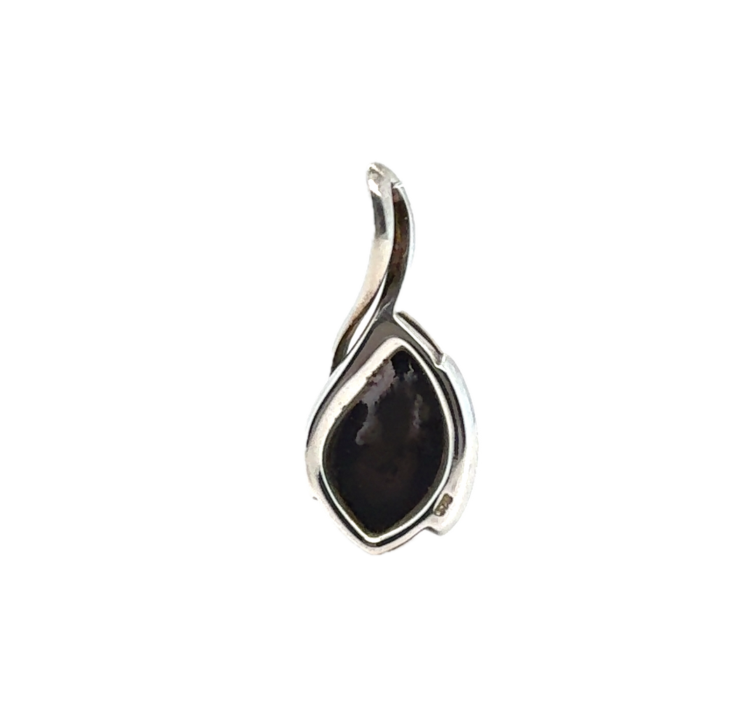 Sterling Silver Baltic Green Amber Pendant