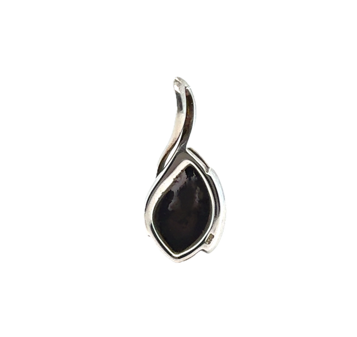 Sterling Silver Baltic Green Amber Pendant