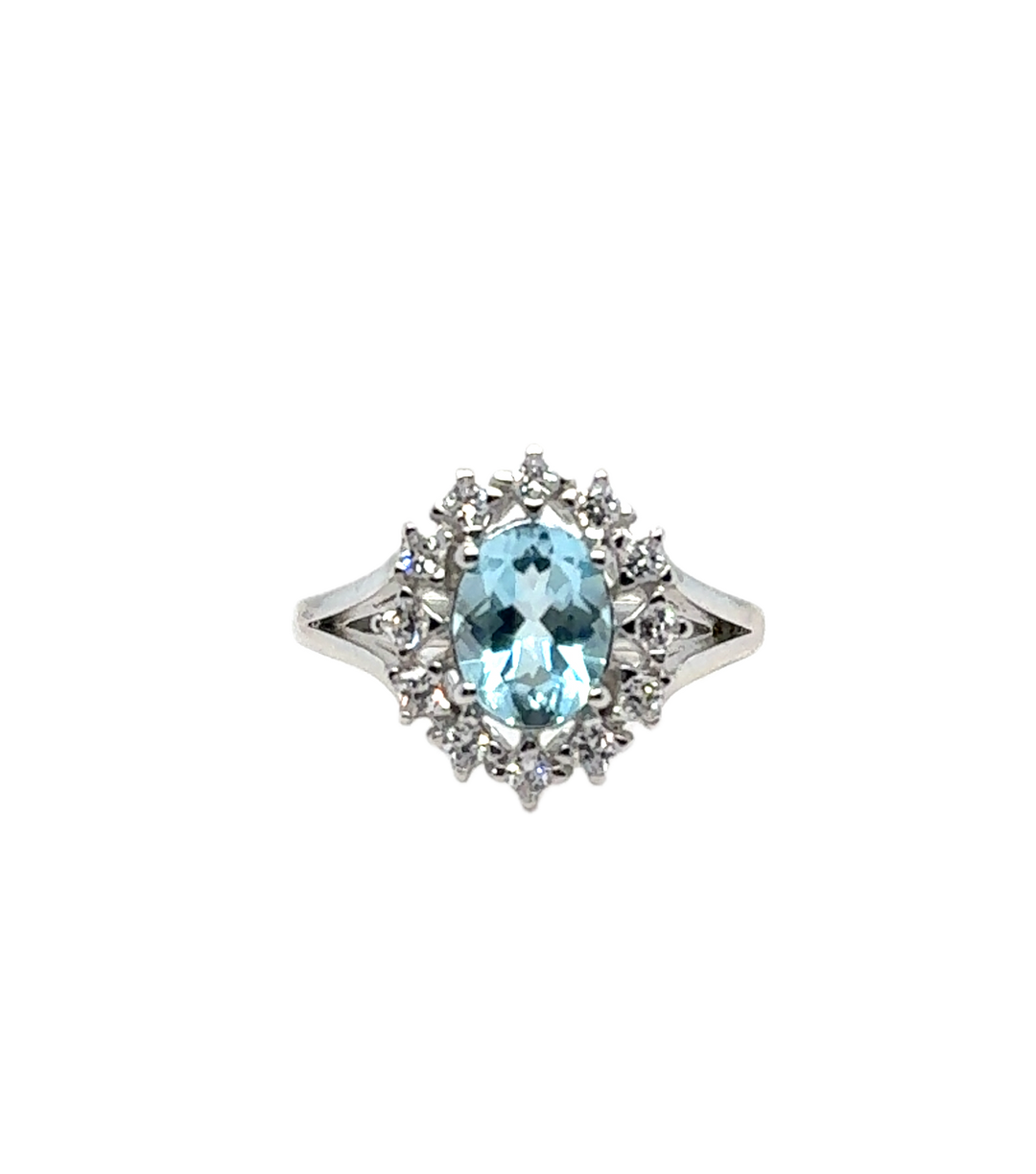 Sterling Silver Fancy Blue Topaz Ring