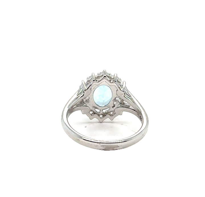 Sterling Silver Fancy Blue Topaz Ring