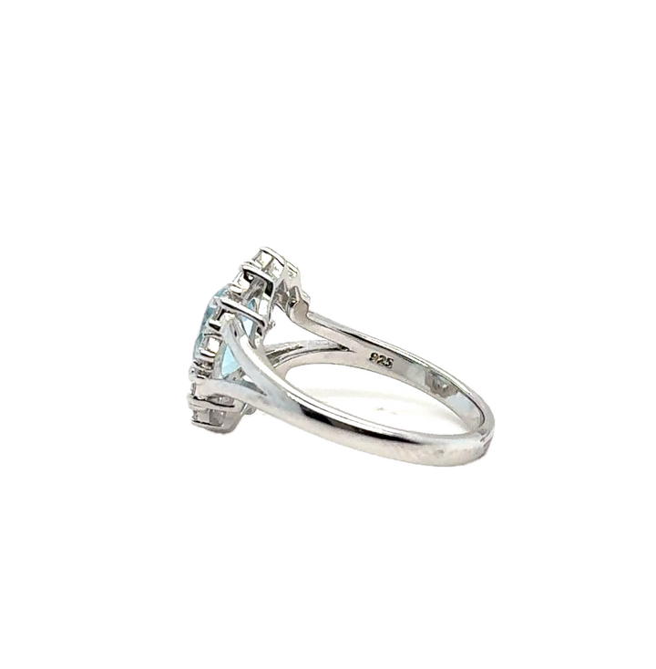 Sterling Silver Fancy Blue Topaz Ring