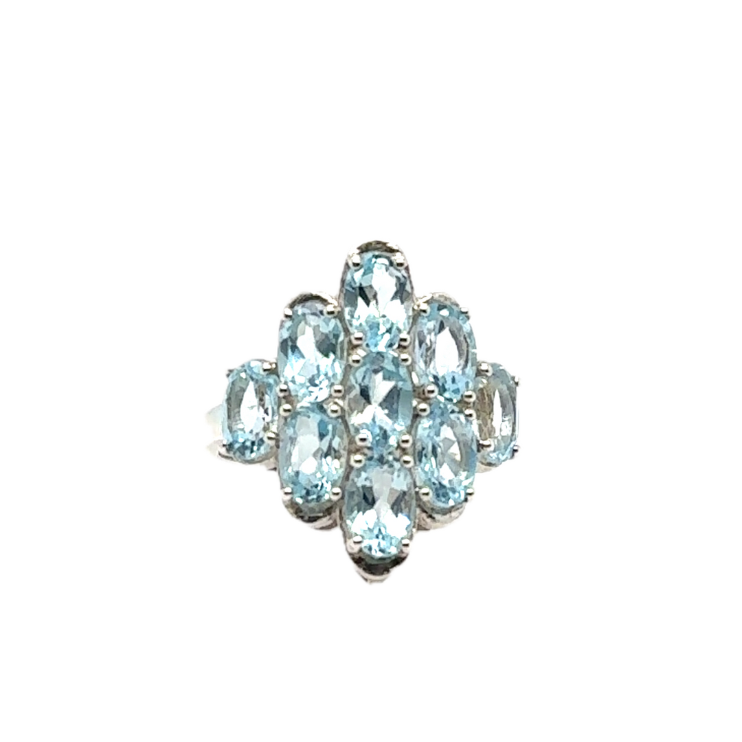 Sterling Silver Fancy Blue Topaz Ring