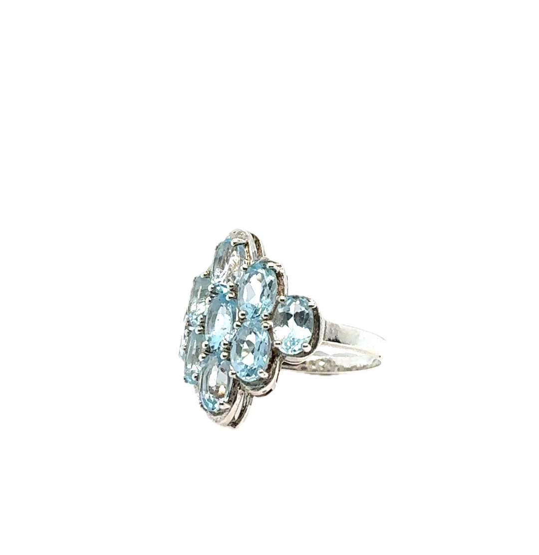 Sterling Silver Fancy Blue Topaz Ring