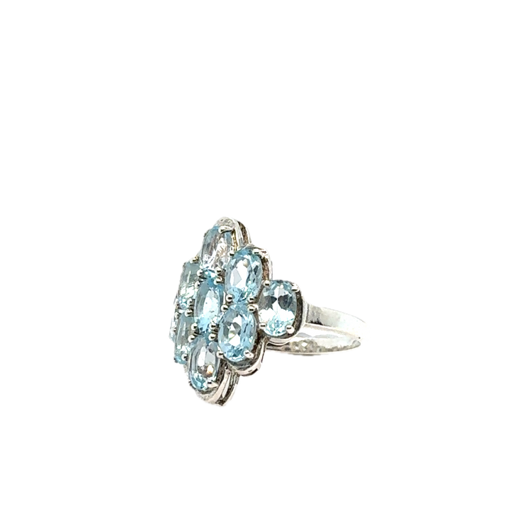 Sterling Silver Fancy Blue Topaz Ring