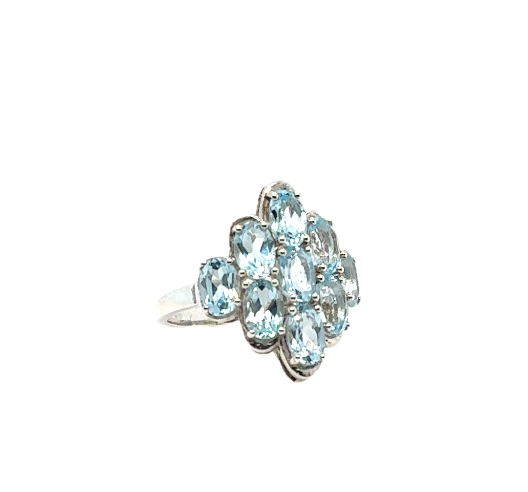 Sterling Silver Fancy Blue Topaz Ring