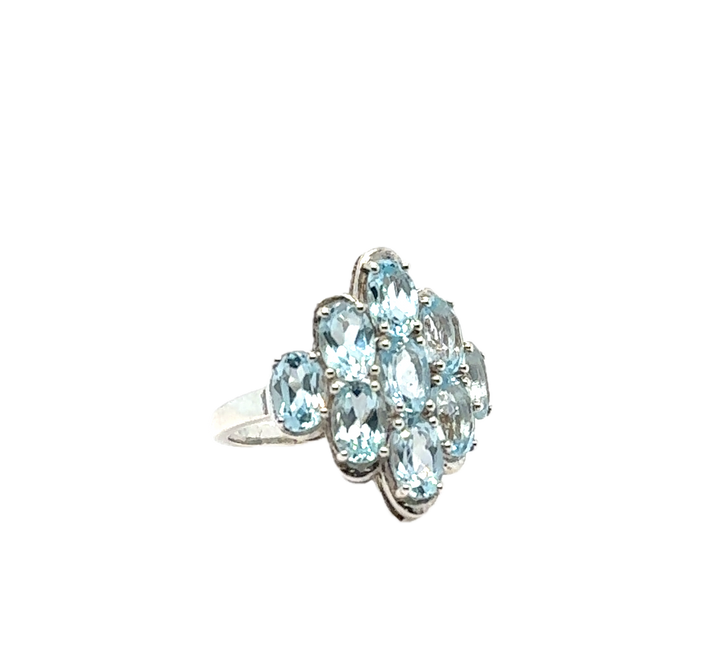Sterling Silver Fancy Blue Topaz Ring