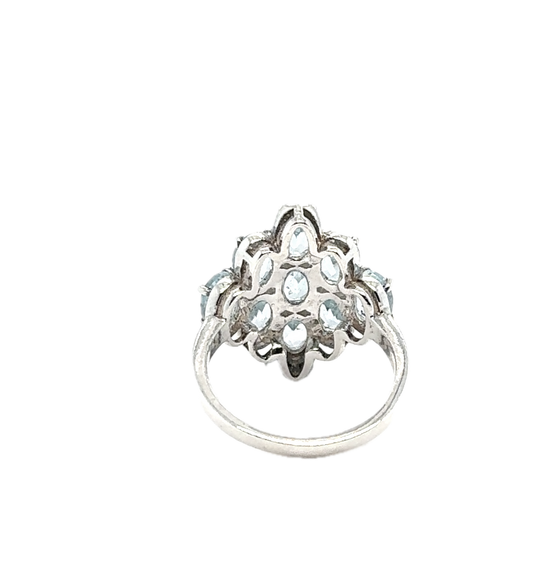 Sterling Silver Fancy Blue Topaz Ring