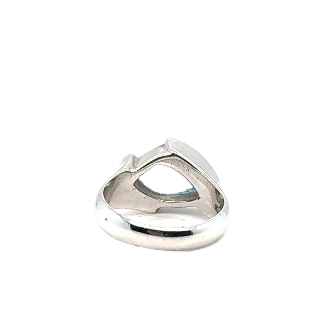 Sterling Silver Faceted Blue Topaz Ring