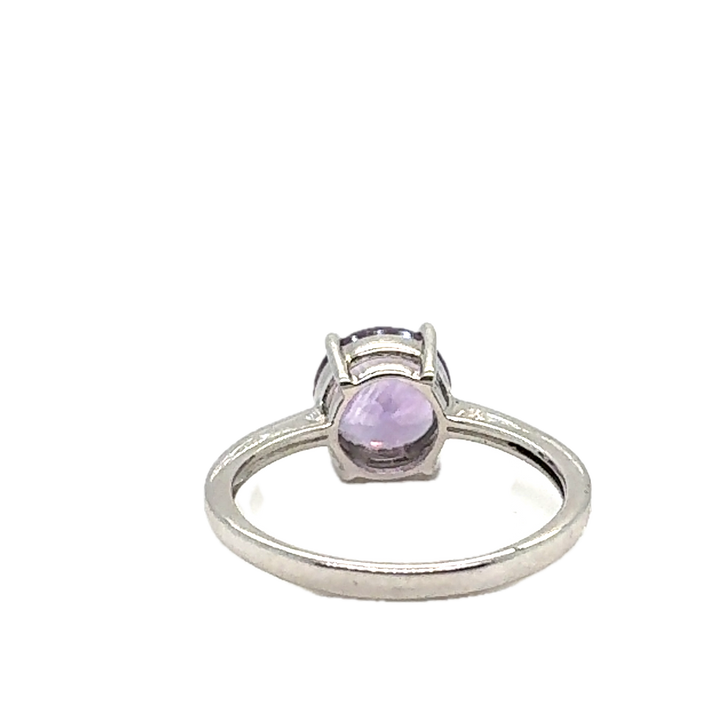 Sterling Silver Solitaire Amethyst Ring