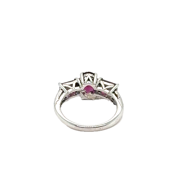 Sterling Silver Trilogy Amethyst Ring