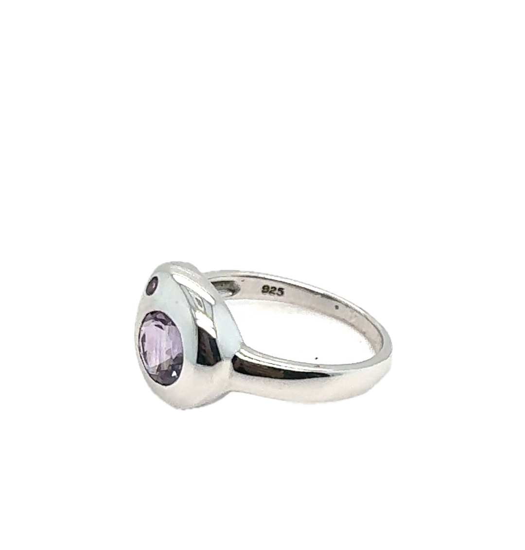 Sterling Silver Modern Amethyst Ring