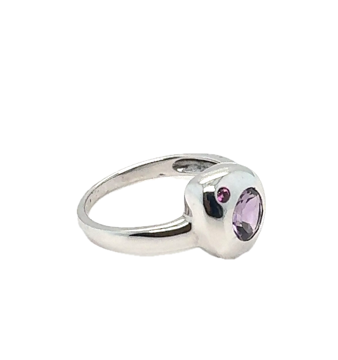 Sterling Silver Modern Amethyst Ring