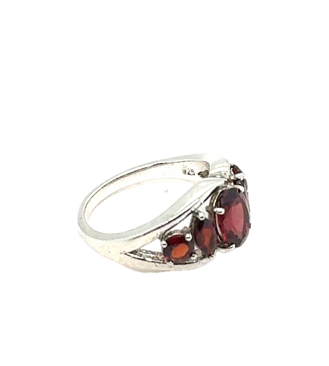 Sterling Silver Fancy Garnet Ring
