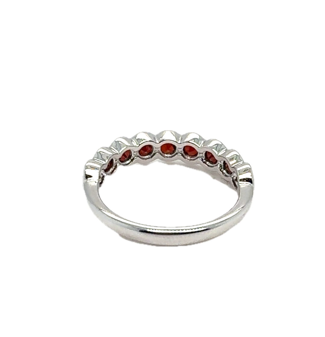 Sterling Silver Bezel Set Garnet Ring