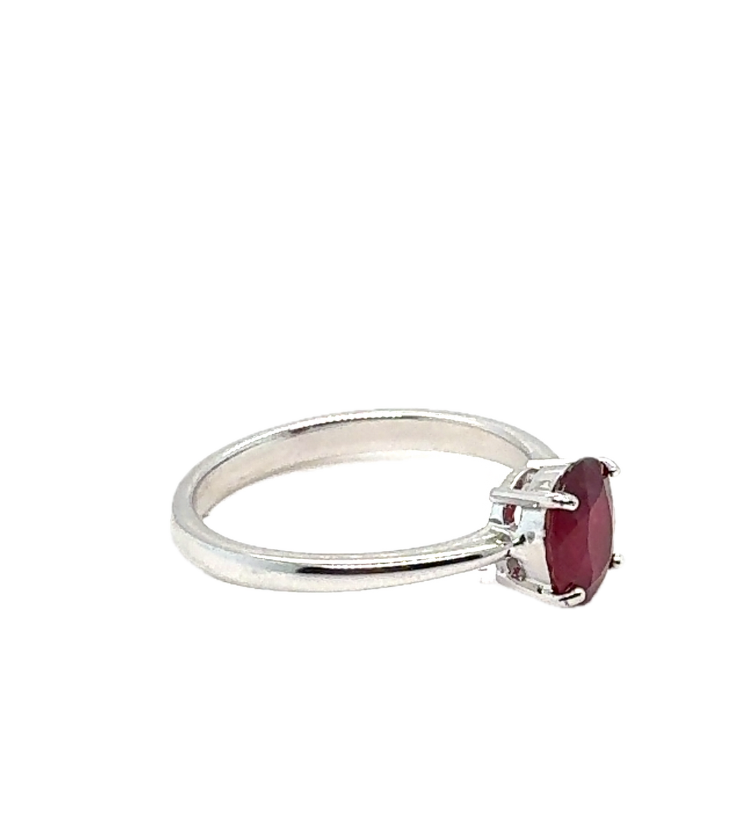 Sterling Silver Solitaire Byron Ruby Ring