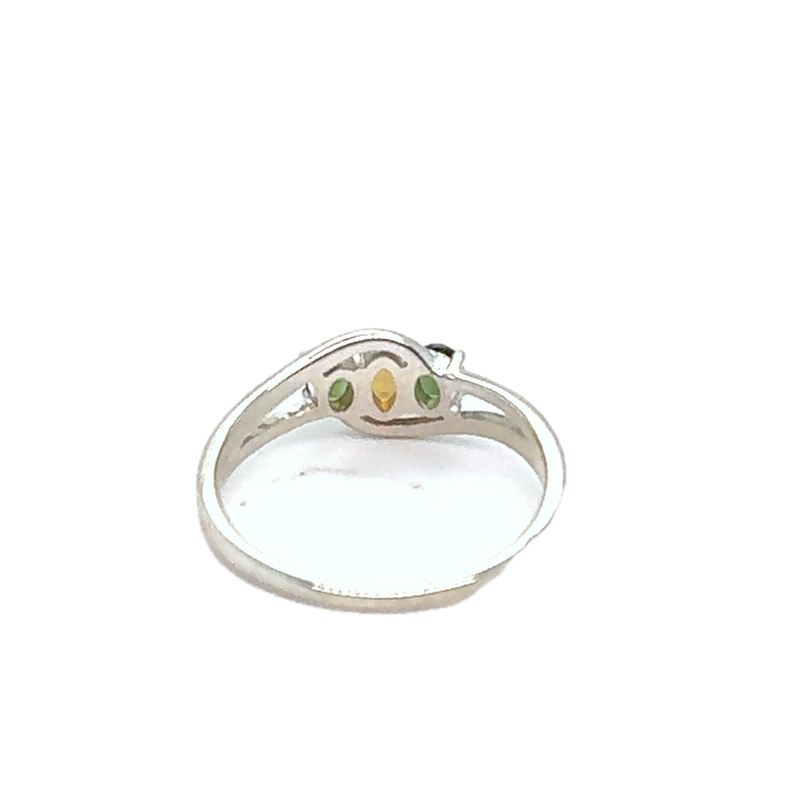 Sterling Silver Tourmaline Trilogy Ring