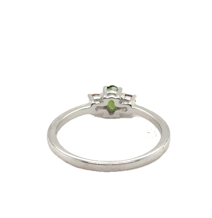 Sterling Silver Tourmaline Trilogy  Ring