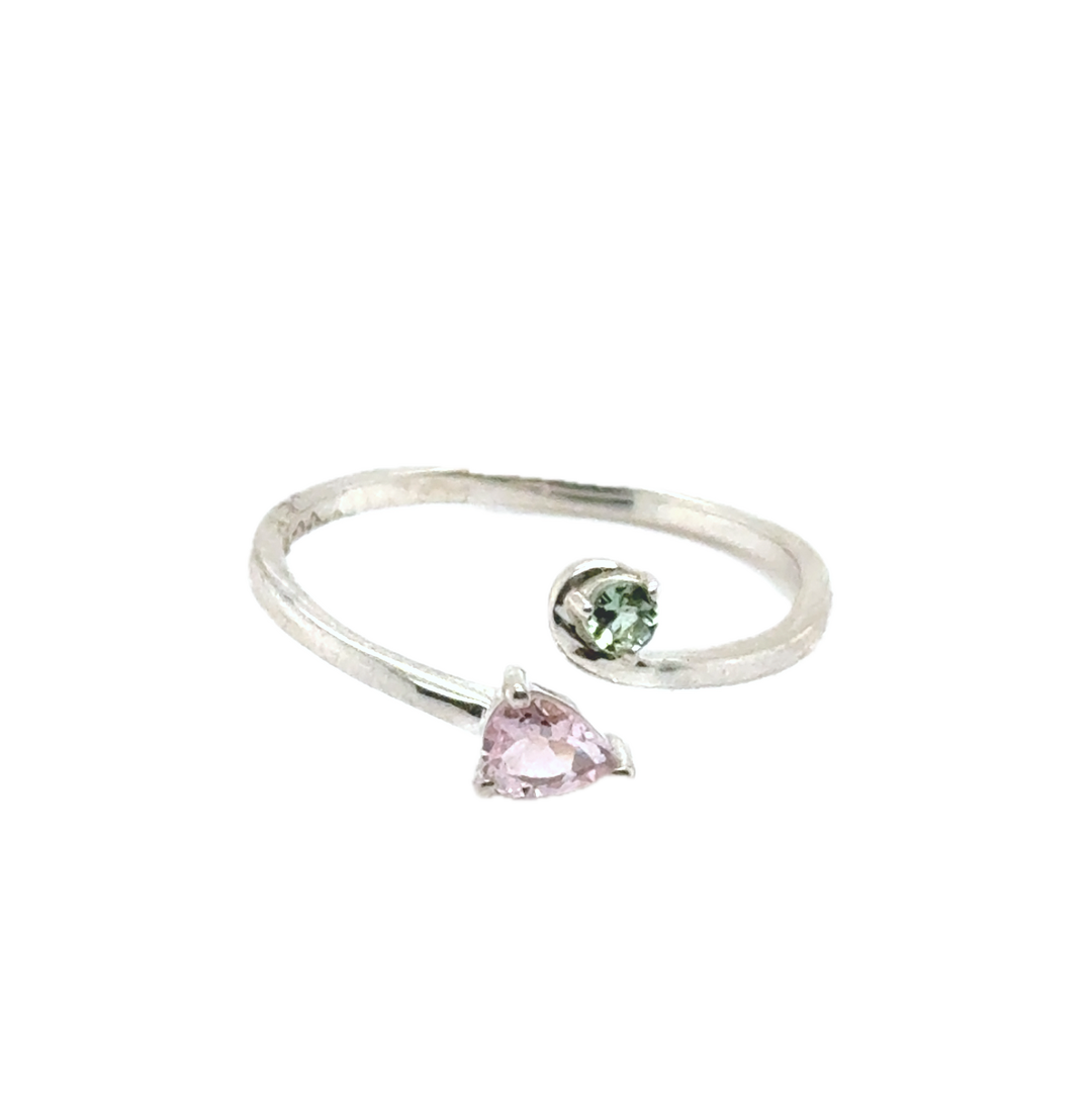 Sterling Silver Open Tourmaline Ring