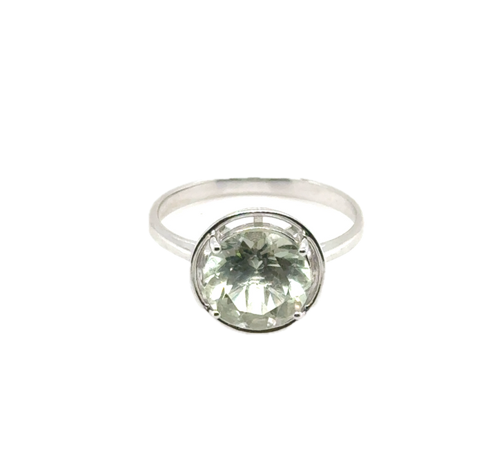 Sterling Silver Green Amethyst Ring