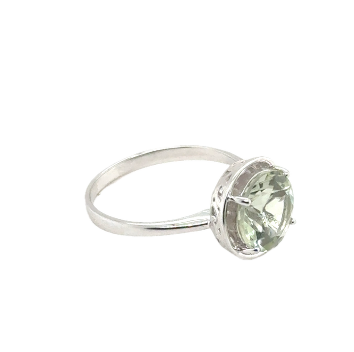 Sterling Silver Green Amethyst Ring