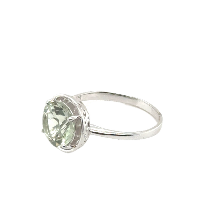 Sterling Silver Green Amethyst Ring