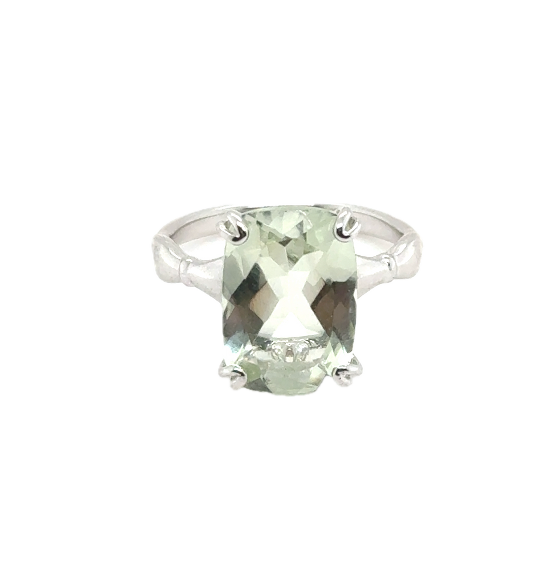 Sterling Silver Green Amethyst Ring