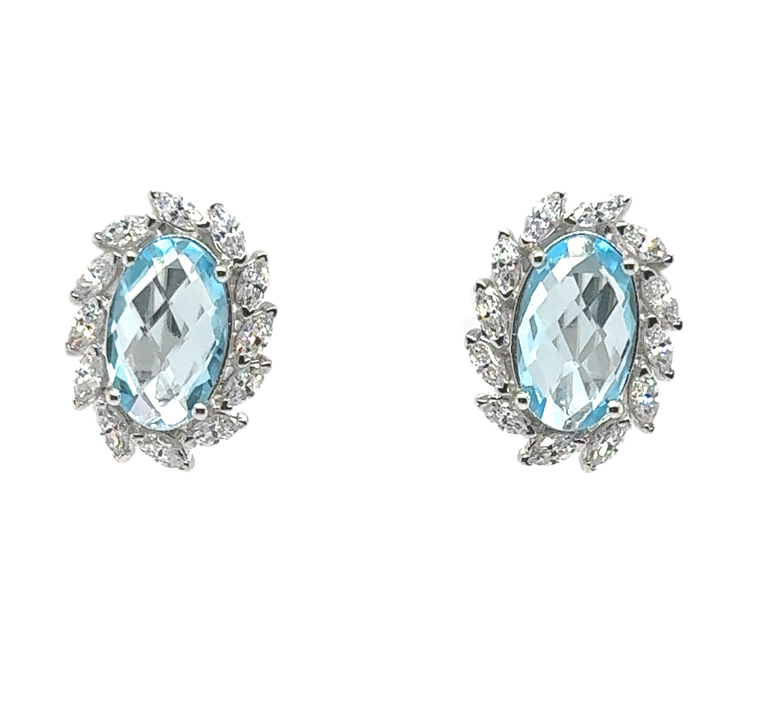 Sterling Silver Blue Topaz Earrings