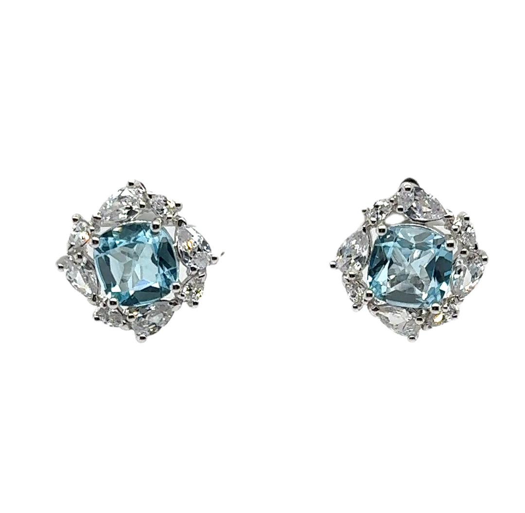 Sterling Silver Blue Topaz Earrings
