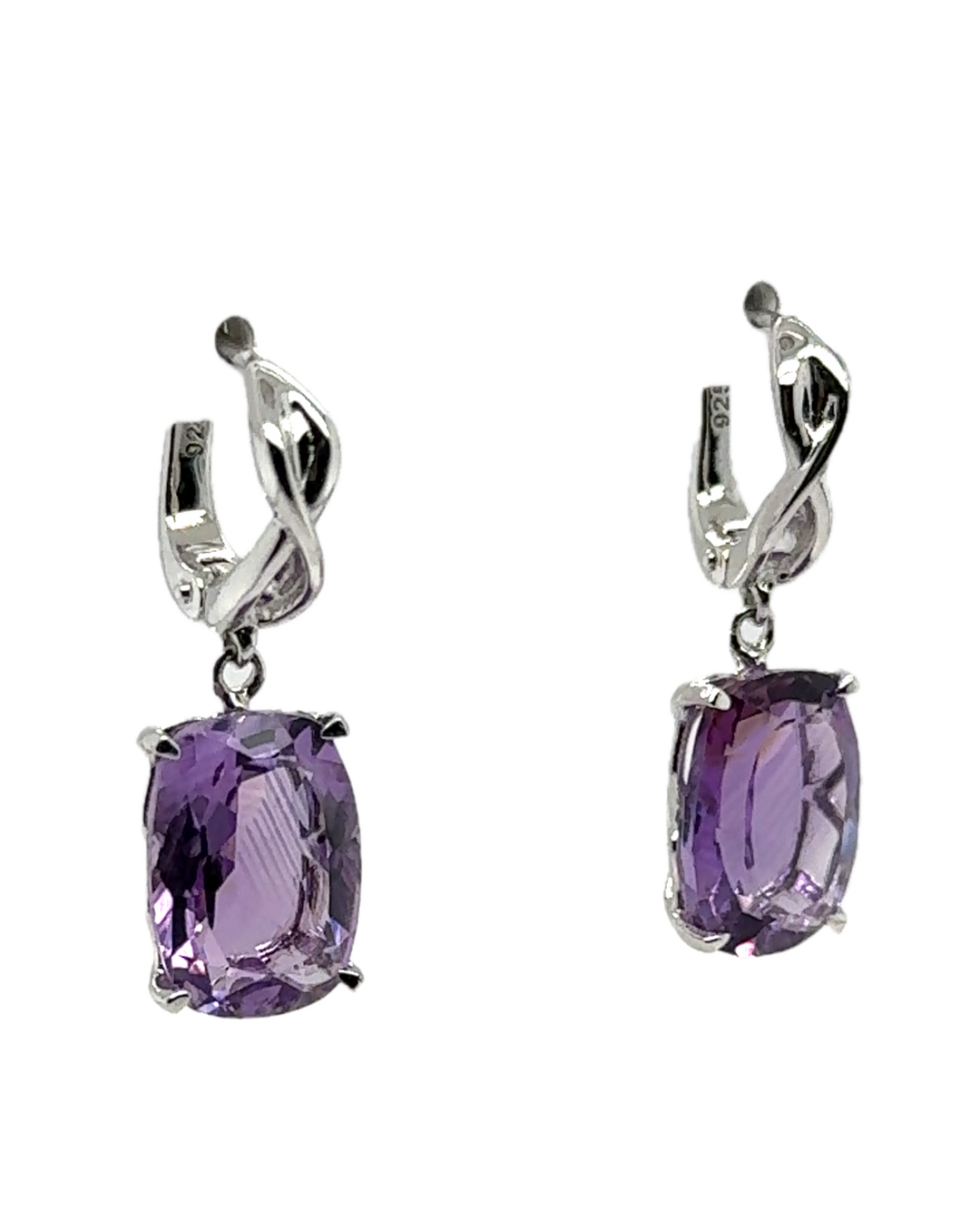 Sterling Silver Amethyst Drop Earrings
